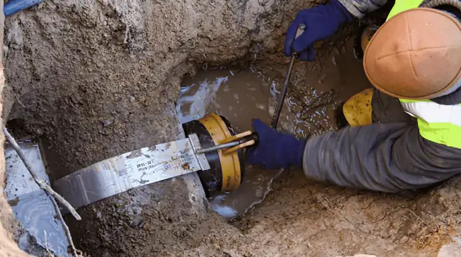 Technician performing underground drainage repair for foundation protection and gutter systems in Boulder, CO